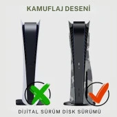 Cosmostech PS5 Dijital Sürüm Uyumlu - Army Kamuflaj Desenli Konsol Faceplate Shell Covers Kapakları thumbnail 8