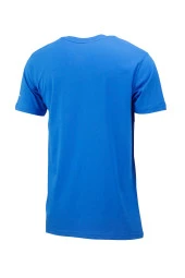 Erkek Bisiklet Yaka Standart Fit Göğüs Baskılı Royal Mavi T-Shirt thumbnail 4