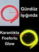eagenset Kırmızı Fosforlu Karanlıkta Parlayan, Glow / Luminous Ultraviyole (UV) Neon Poşet Çapari Simi, Jig Yapım Malzemesi - 1