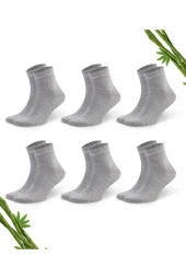 Premium Yazlık Grimelanj Renk Dikişsiz Erkek Bambu Yarım Konç Çorap 6'lı Set thumbnail 1