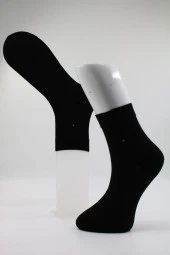 Premium Kışlık Siyah Renk Dikişsiz Erkek Bambu Yarım Konç Çorap 6'lı Set - 2