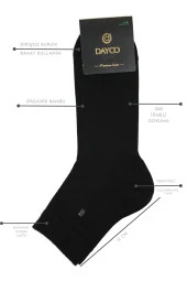 Premium Kışlık Siyah Renk Dikişsiz Erkek Bambu Yarım Konç Çorap 6'lı Set - 3