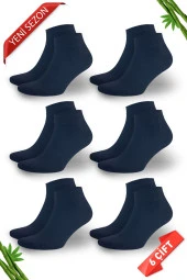 Bambu Erkek Dikişsiz Premium Patik Lacivert Çorap 6'lı Set - 1