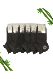 Premium Dikişsiz Erkek Bambu Patik Çorap 6'lı Antrasit Set - 10500-ant - 1