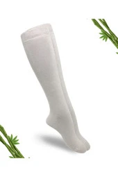 Premium Taş Gri Kadın Dikişsiz Dizaltı Bambu Çorap - 382-tgrı - (1 ÇİFT) - 1