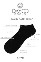 Kadın Siyah 6'lı Patik Çorap - 2