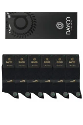 Premium Dikişsiz Yazlık Erkek Bambu Soket Çorap 6'lı Set Kutulu Jakarlı Siyah - 10201 - 41-44 - 1