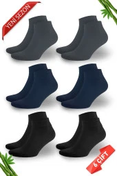 Premium Dikişsiz Erkek Bambu Patik Çorap 6'lı Asorti Set (10500-FLS) - 1