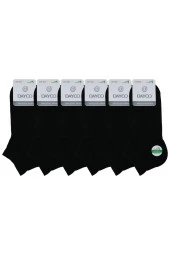 Bambu Erkek Dikişsiz Premium Patik Siyah Çorap 6'lı Set - 5
