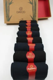 Premium Dikişsiz Yazlık Bambu Çorap 8'li Set Kraft Kutulu 4 Siyah 4 Lacivert - 476 - 41-44 - 3