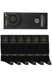 Premium Dikişsiz Klasik Uzun Siyah Yazlık Erkek Bambu Soket Çorap 6lı Hediyelik Kutulu Set thumbnail 3