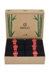 Premium Dikişsiz Mevsimlik Bambu Erkek Çorap 6'lı Kraft Kutu thumbnail 2