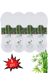 Kadın 4'lü Dikişsiz Beyaz Bambu Babet - 1