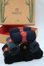 Premium Dikişsiz Yazlık Bambu Çorap 8'li Set Kraft Kutulu 4 Siyah 2 Lacivert 2 Füme - 477 - 41-44 thumbnail 5