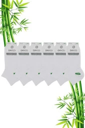 Erkek 6'lı Dikişsiz Premium Bambu Patik Çorap Beyaz - 2