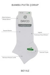 Erkek 6'lı Dikişsiz Premium Bambu Patik Çorap Beyaz - 3