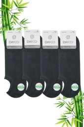 Premium Bambu Dikişsiz Sneakers Görünmez Spor Çorap 4'lü Füme - 1