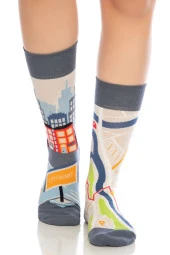 Unisex Mavi Yol Hikayesi Neşeli Çoraplar thumbnail 2