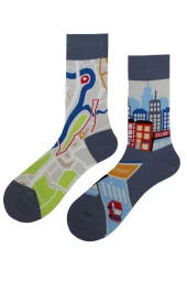 Unisex Mavi Yol Hikayesi Neşeli Çoraplar thumbnail 8