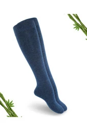 Premium Jeans Melanj Kadın Dikişsiz Dizaltı Bambu Çorap - 383-jnml - (1 ÇİFT) - 1