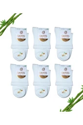 Premium Dikişsiz Kadın Yarım Konç Bambu Çorap 6'lı - 357-byz - 1