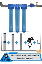 Daire Bina Sayaç Girişi 20" Inc 3 Aşama Su Arıtma Cihazı (KOKU , KLOR ÖNLEYİCİ YUMUŞATMA SİSTEMİ) thumbnail 1