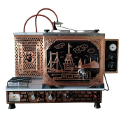 2 Demlikli Bakır Çay Ocağı Boğaziçi model 2 Gözlü Bakır Çay Kazanı Elektrik + Tüplü Bakır Çay Semaveri Ets Sistemli - 1