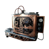 2 Demlikli Bakır Çay Ocağı Boğaziçi model 2 Gözlü Bakır Çay Kazanı Elektrik + Tüplü Bakır Çay Semaveri Ets Sistemli - 2