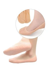 Ayak Rahatlatıcı Ten Rengi Ayak Topuk Çatlak Çorabı Silikon Patik Çorap Gömlek - 2