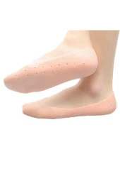 Ayak Rahatlatıcı Ten Rengi Ayak Topuk Çatlak Çorabı Silikon Patik Çorap Gömlek - 4