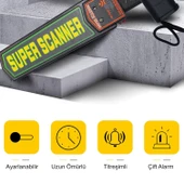 HyMark Süper Scanner MD-3003B1 El Tipi Üst Arama Dedektörü 9V Pil Dahil thumbnail 3