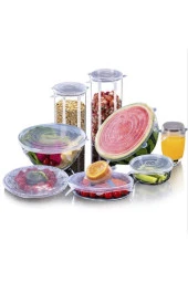 Tazeliği Koruyan 6 Lı Silikon Strech Kapaklar Pratik Taşırmaz Silikon Tencere Kapağı - 2