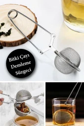 Paslanmaz Çelik Bitki Çayı Demleme, Maşa Çay Süzgeci - 3