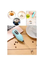 Pilli Mini Mixer Kahve Süt Köpürtücü Karıştırıcı Cappuccino Mixer - 5