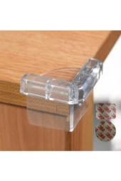 Kare Dekor Slikon Cam Raf Köşe Koruyucu Çocuk Güvenliği 4' Lü - 2