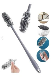 Kavanoz - Bardak Ve Biberon Için Yıkama Fırçası Silikon Ve Uzun Saplı - 4