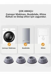 4 Adet Beyaz Eşya Altlığı Ayağı Çamaşır Bulaşık Makinası Buzdolabı Yükseltici Titreşim Önleyici - 3