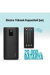 Ttec PowerSlim Trio LCD 20.000mAh PD 22,5W Dahili Kablolu Taşınabilir Şarj Aleti / Powerbank - 2