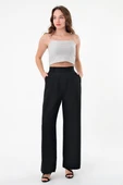 Kadın Siyah Smart Palazzo Pantolon - 1