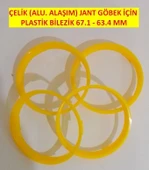 Çelik Jant Göbek Ayarı için Plastik Bilezik Takımı Sarı 3 Renk - 2