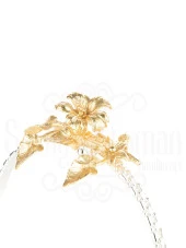 Bakır Stantlı Kapaklı Şekerlik Meyvelik Sunumluk Dekoratif Obje Söz Nişan Çikolatalık Sandra Çizgili Cam Sepet - 12