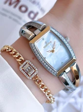 Essence Çelik Kordon Kararma Renk Atma Yapmaz 50 Mt Suya Dayanıklı Kadın Kol Saat BES.6823FE.220 thumbnail 1