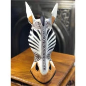 Ahşap Zebra Mask Dekoratif Duvar Dekoru 30 cm thumbnail 2