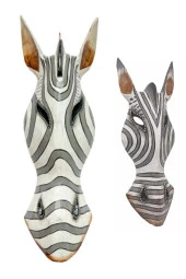Ahşap Zebra Mask Dekoratif Duvar Dekoru 30 cm thumbnail 8