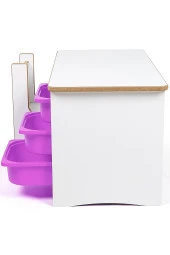 3 Çekmeceli Oyun, Aktivite, Etkinlik Masası, Beyaz-Lila, 18mm MDF - 4