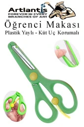 Yeşil Öğrenci Makası 1 Adet Plastik Yaylı Küt Uç Korumalı Okul Makası Çocuk Makası Okul Öncesi Kreş Ana Sınıfı - 1