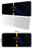 SonicTouch Sarı Lacivert 1907 Gamer Gaming Oyuncu Masaüstü Dikişsiz Kaymaz Klavye Mouse Pad 32x70Cm thumbnail 1