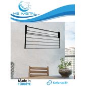 Duvara Monte Katlanabilir Çamaşır Askısı - 60x40 cm - 2