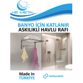 Banyo İçin Katlanabilir Askılı Havlu Rafı - 45x22 cm - 1