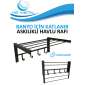 Banyo İçin Katlanabilir Askılı Havlu Rafı - 45x22 cm - 3